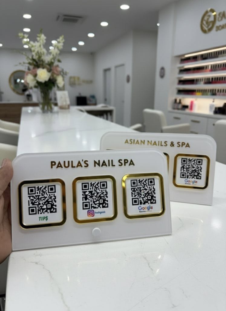 Paula's Nail Spa and Asian Nails TapMeGo stands